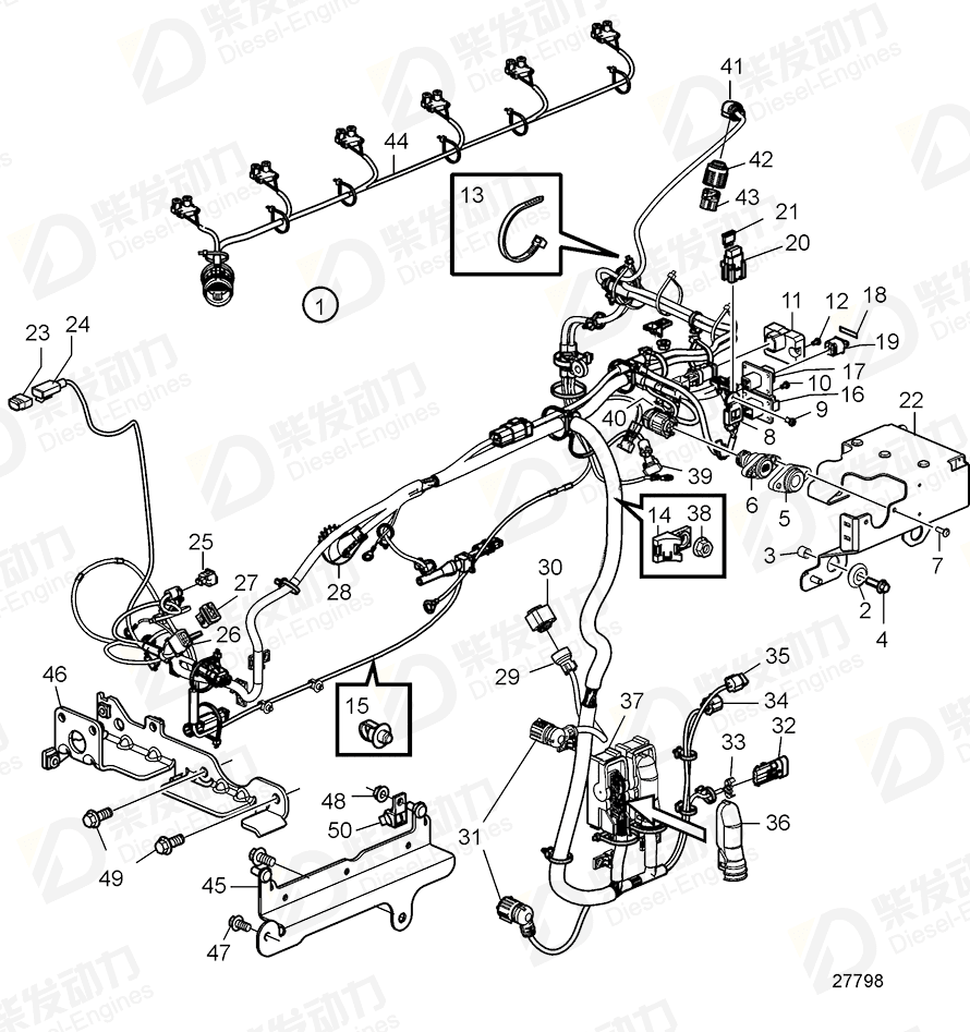 VOLVO Cable harness 22496784 Drawing